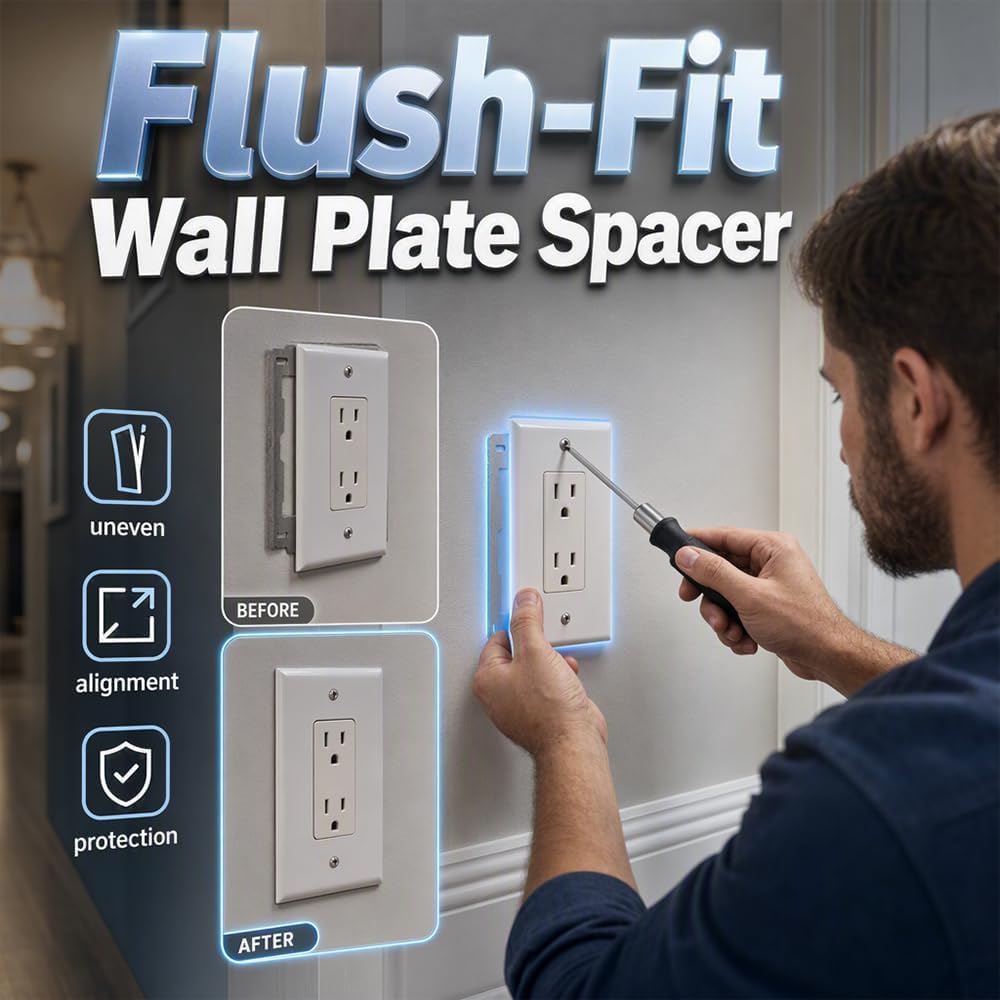 Wall Plate Spacer for Recessed Boxes, Fix Loose Outlets, 10 Pcs