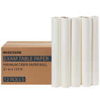 Medical Exam Table Paper, White, Waxing, 21 in x 125 ft, 12 Rolls | Bed Table Sheet Cover Ideal for Diaper Changing