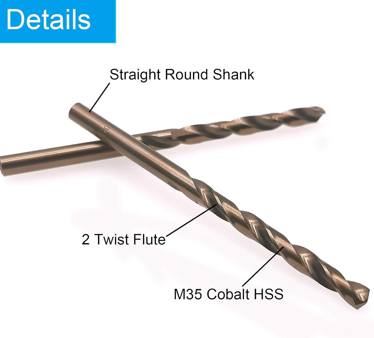 10 Pcs 1mm M35 Cobalt Drill Bits, Jobber bits for Steel & Metal