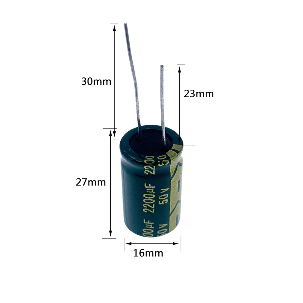 10Pcs 50V 2200UFAluminum Electrolytic Capacitor 16×25mm