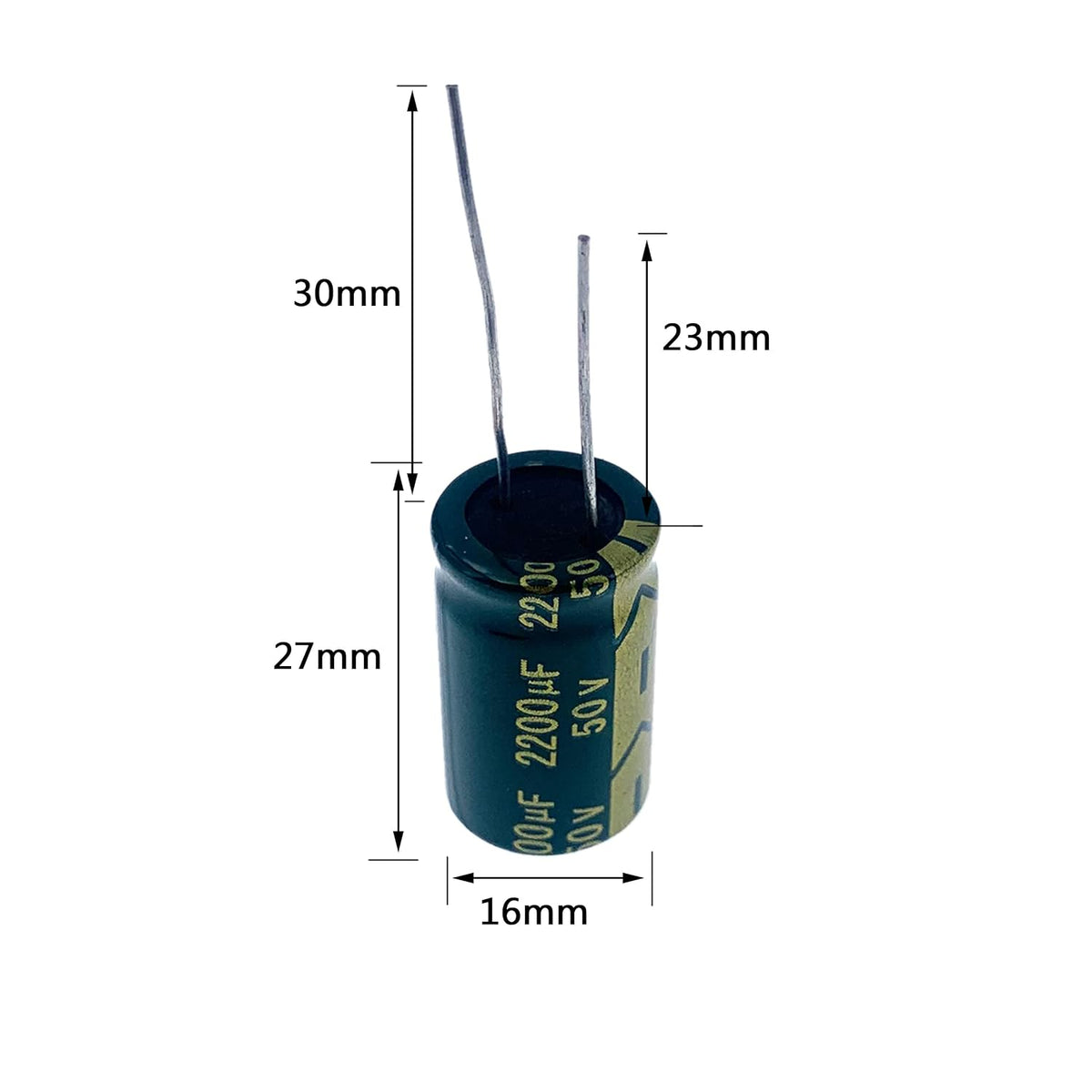 10Pcs 50V 2200UFAluminum Electrolytic Capacitor 16×25mm