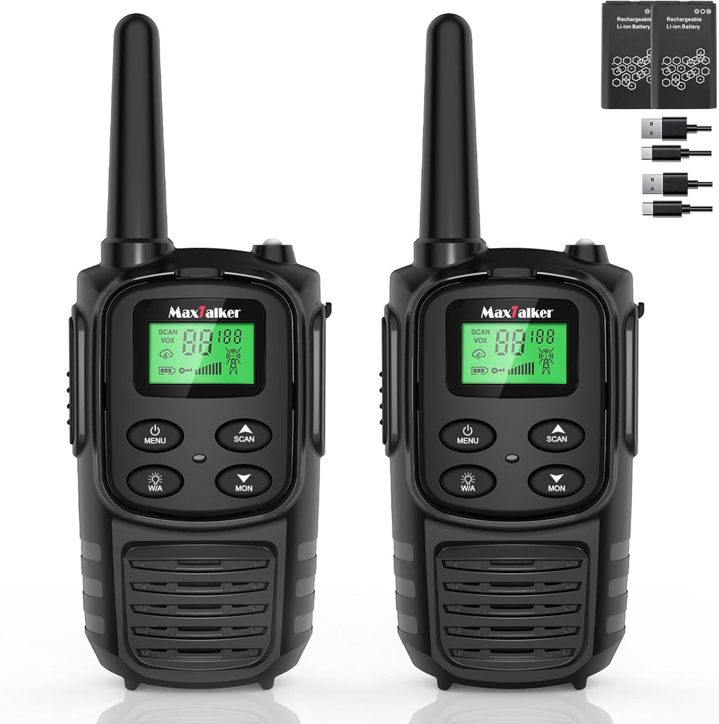 Walkie Talkies Long Range for Adult, MT10 Rechargeable Walkie Talkies FRS Two Way Radio, NOAA, 1200mAh Li-ion Battery