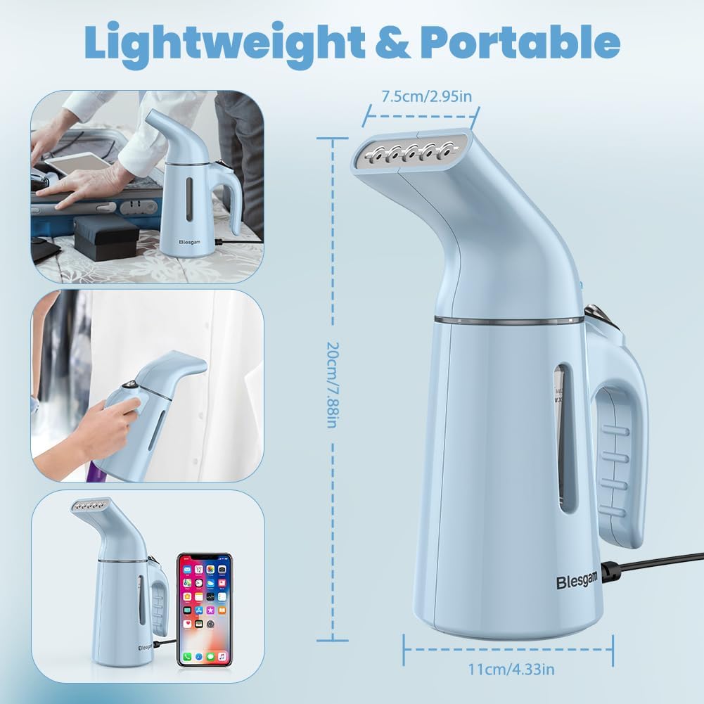 Steamer for Clothes 700W, Fast Heat-up in 40S Clothes Steamer | 120ML Water Tank, 25g/min Strong Penetrating Steam