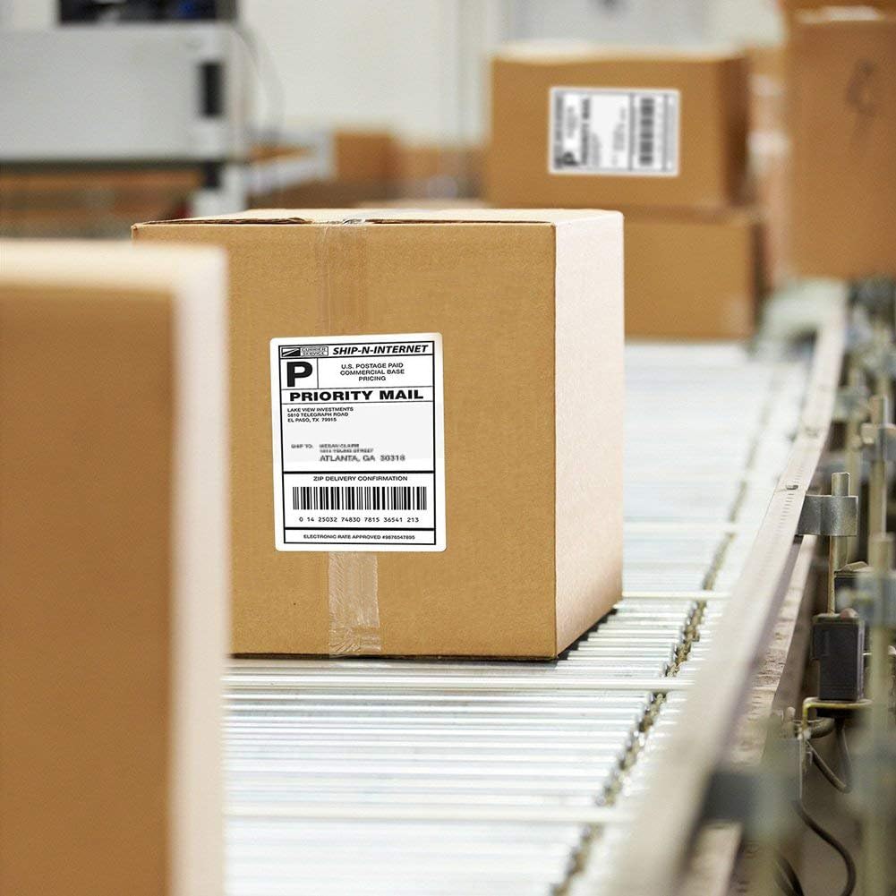 4 x 6 Direct Thermal Shipping Labels with Perforations, Pack of 500 Thermal Labels, Permanent Adhesive, White Mailing