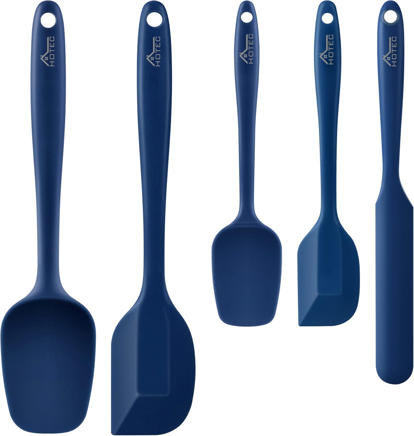 600℉ Heat Resistant BPA-Free Silicone Rubber Spatula Set, Kitchen Cooking Spatulas, Baking, Mixing