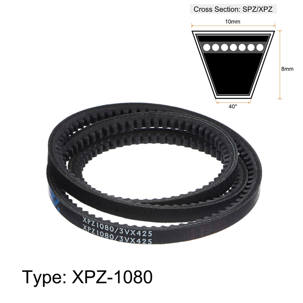 HARFINGTON XPZ-1080 V-Belts Drive Belt 1080mm Pitch Girth 10mm Width 8mm Height Rubber for Power Transmission