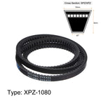HARFINGTON XPZ-1080 V-Belts Drive Belt 1080mm Pitch Girth 10mm Width 8mm Height Rubber for Power Transmission