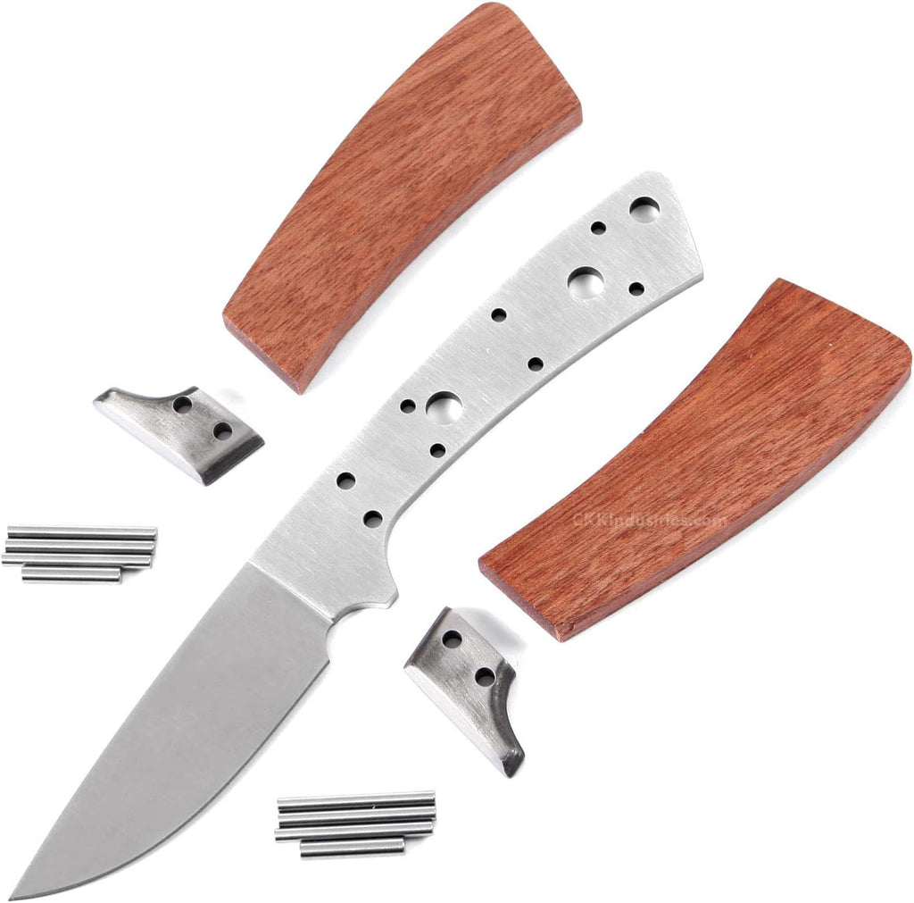 Gentleman's Companion Knife Kit - DIY Fixed Blade Knife Making Series - (Blade Blank, SS Guards & Pinstock