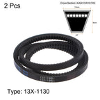 HARFINGTON 2pcs 13x1130 Cogged V-Belts AX Section Drive Raw Edge Belt 1130mm Inner Girth 13mm Width 8mm Thickness EPDM for Power Transmission