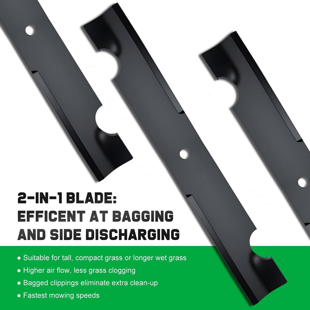 038-0005-00 54 inch Deck Bad Boy Magnum MZ Mower Blades Bagging | Fits OEM 038-0001-00,Maverick ZTR ZT Elite 54''