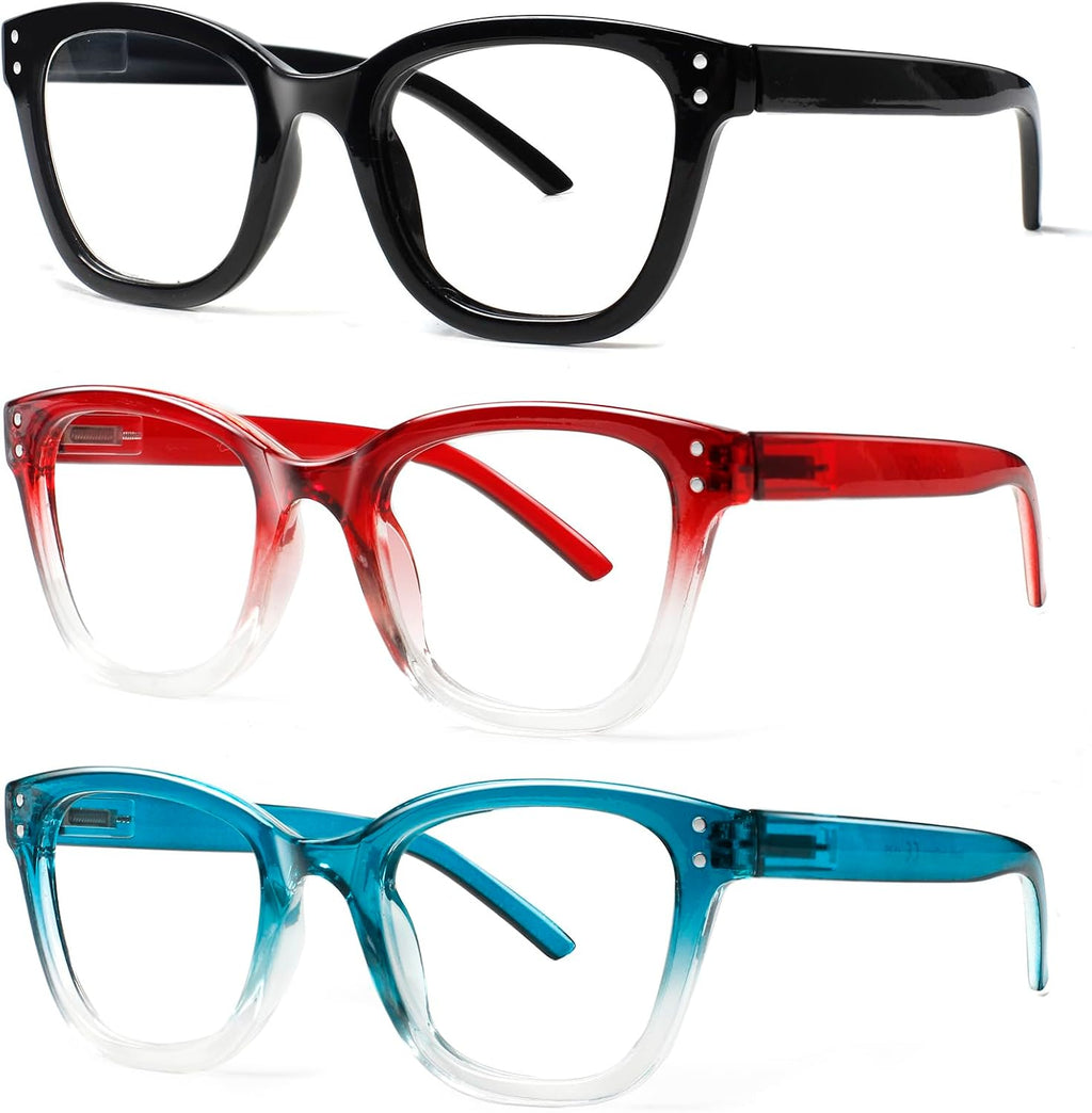 Reading Glasses Blue Light Blocking Readers Spring Hinge Glasses for Reading for Men and Women