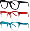 Reading Glasses Blue Light Blocking Readers Spring Hinge Glasses for Reading for Men and Women