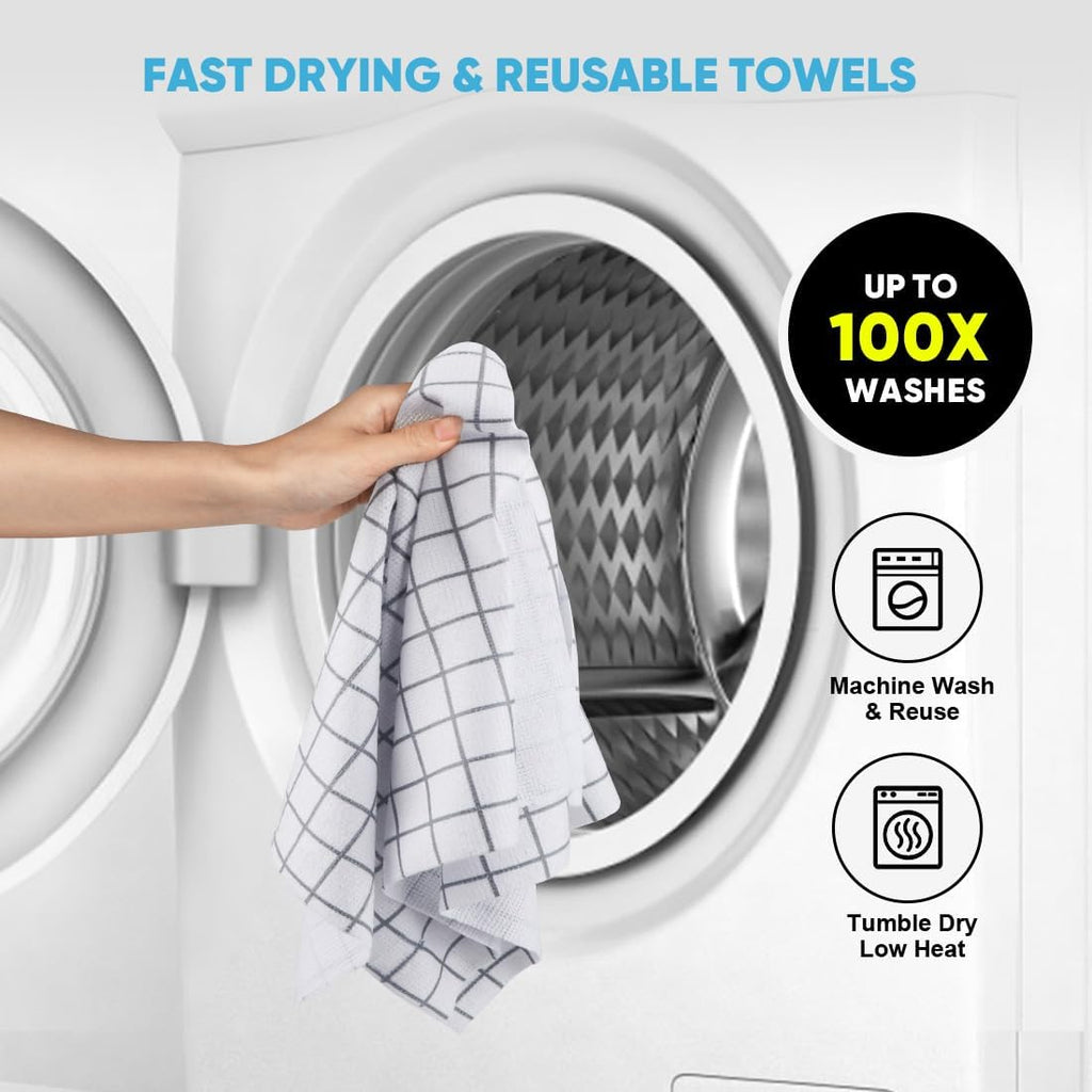 Microfiber Cleaning Cloth Roll-50PK, Reusable Paper Towels 11.5×11.5"
