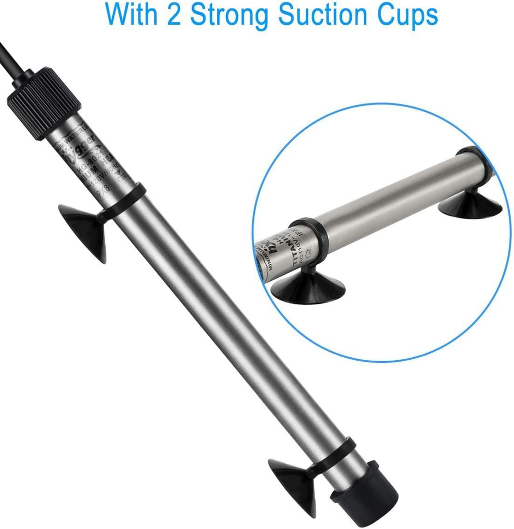 802 Aquarium Titanium Heater Rod Fish Tank Heating Element Replacement Heater Tube (Controller Excluded) 500W