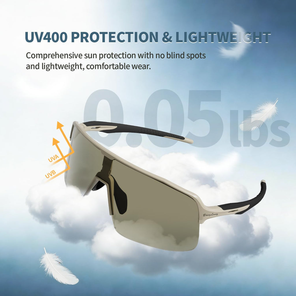 XL 150MM Polarized Sport Sunglasses for Men Women UV400 Protection | TR90 Flexible Frame, TAC Scratch-Resistant Lens