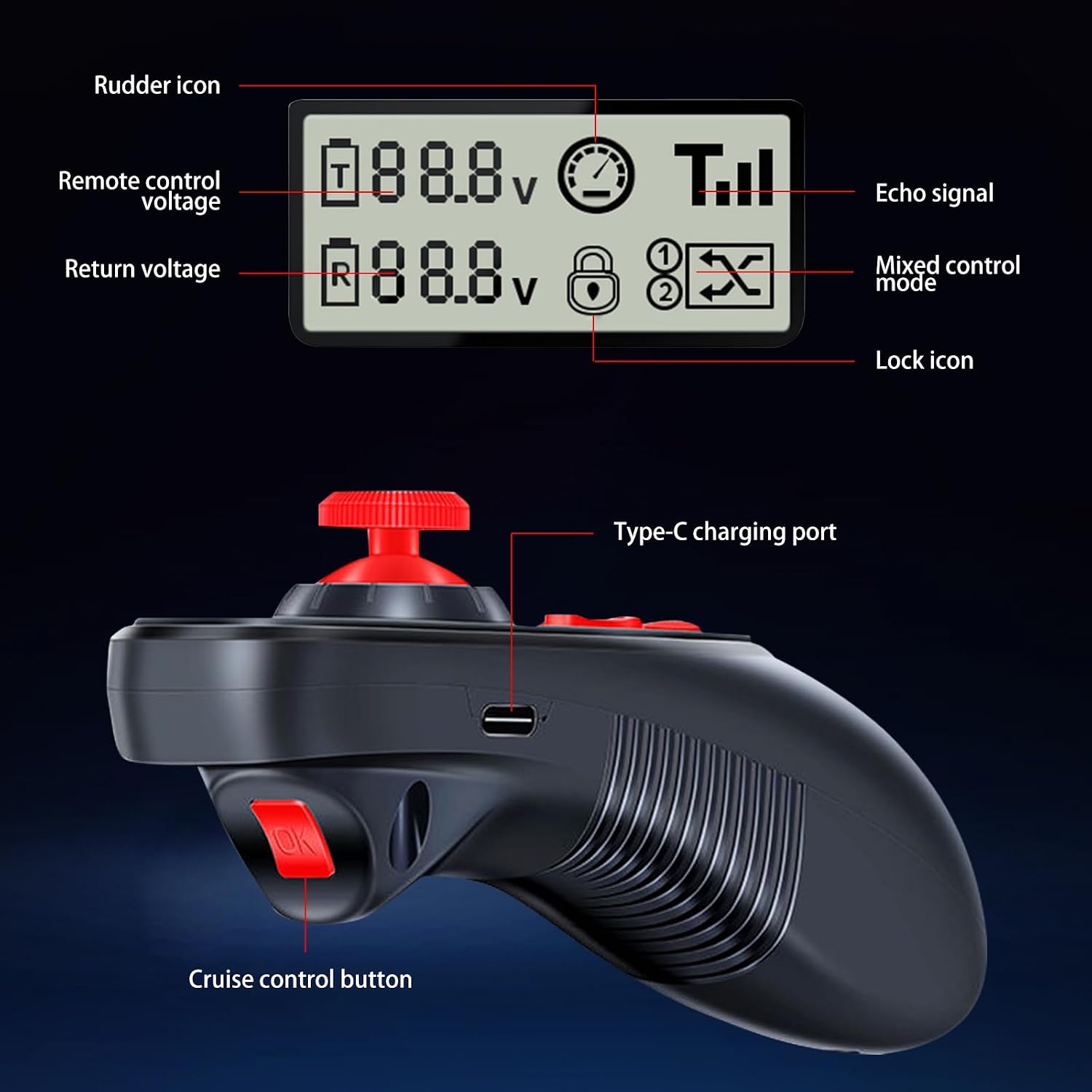 HOTRC DS-600 6CH 2.4GHz RC Transmitter and Receiver Remote Controller with DS 600 PWM 6 Channel Receiver for RC Boat
