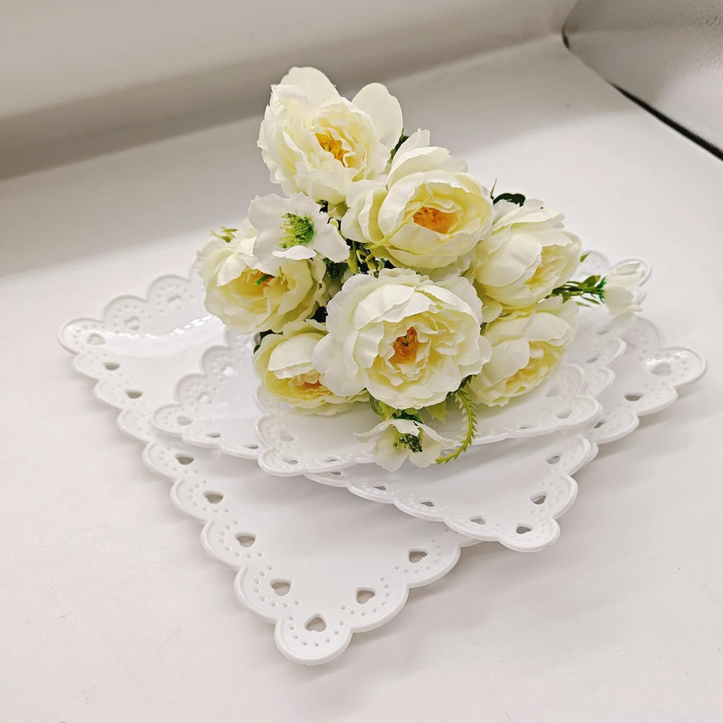 2 Pack 3 Tier Plastic Dessert Cupcake Stand Cupcake Tower Stand White Cupcake Holder Tiered Serving Trays for Dessert