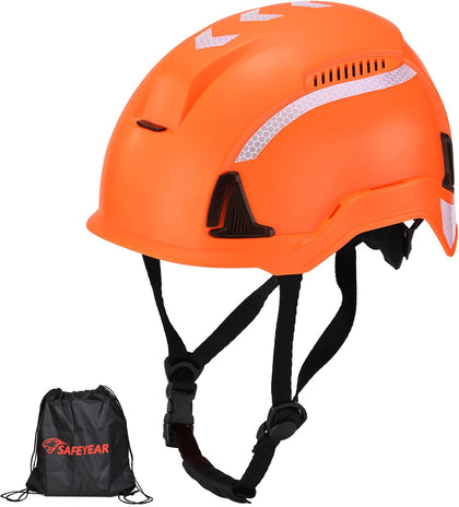 Type II Safety Helmet, ANSI Z89.1 Class C Hard Hat with Chin Strap, Climbing Helmet for Work at Height, Vented ABS