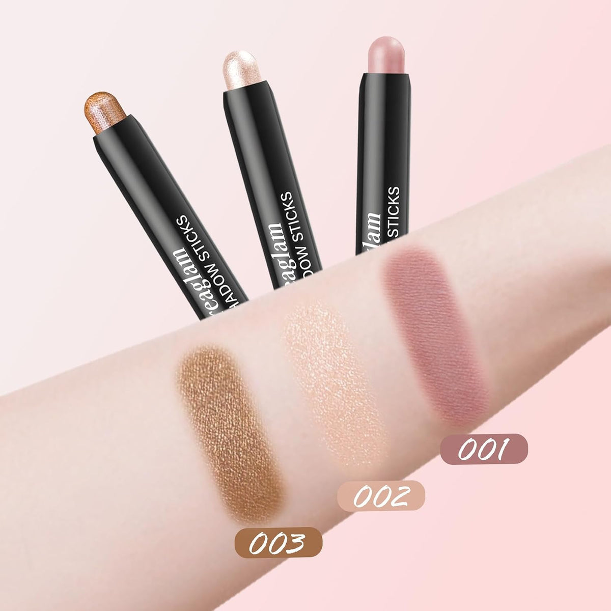 Eyeshadow Sticks 3Pcs Set, Waterproof & Crease-Proof, Easy Blend