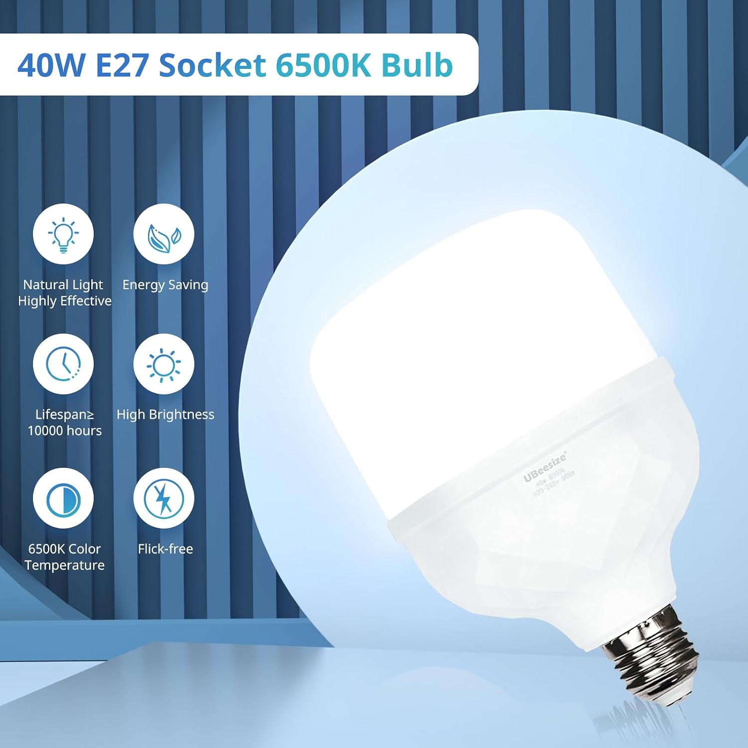 Softbox Photography Lighting Kit, 16” x 16” Continuous Lighting Kit with 40W E27 Socket 6500K Bulb, Professional