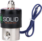 U.S. Solid 1/4" Stainless Steel Electric Solenoid Valve 12VDC Normally Closed VITON