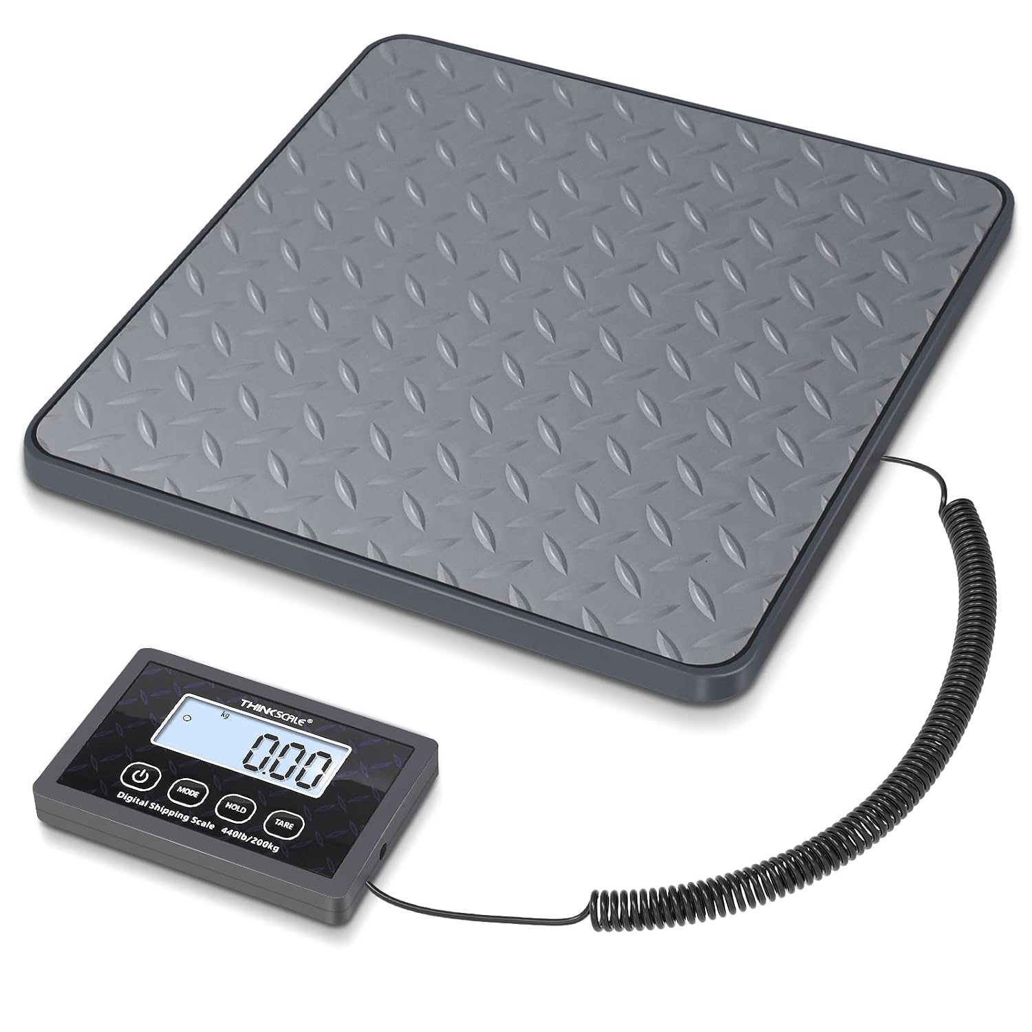 Shipping Scale, 440 lb x 1 oz Digital Postal Scale, Hold & Tare | Non-Slip Rubber Platform, Bright Backlit LCD