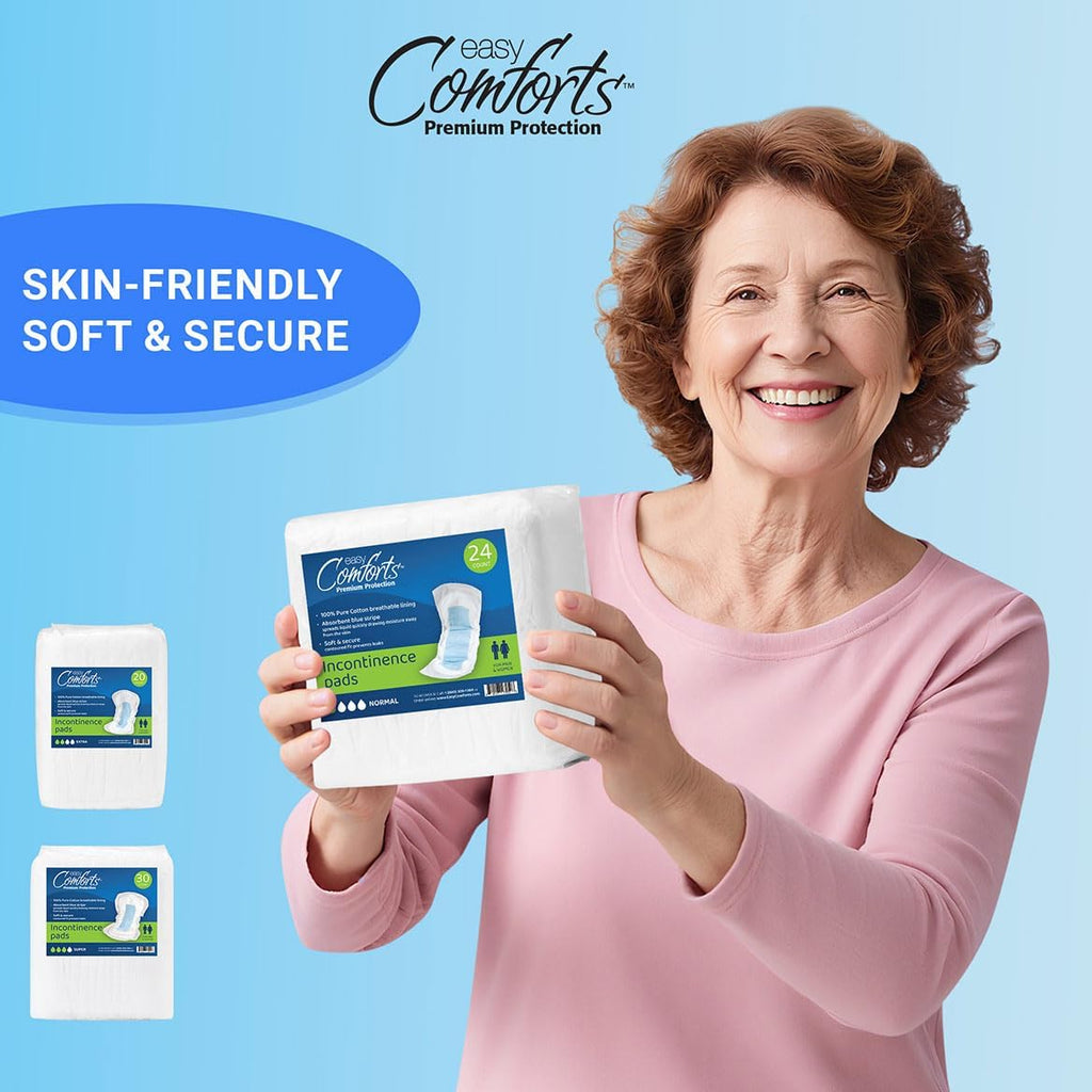 Premium Protection Incontinence Pads for Seniors, 30ct by Easy Comforts