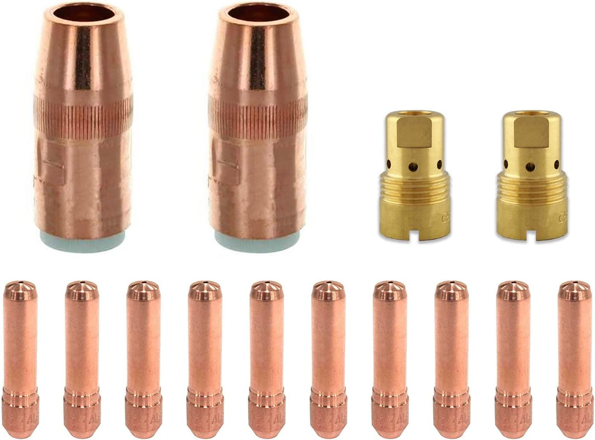 Mig Gun Parts Replacement For Bernard Large Centerfire N-5818C Nozzles, D-1 Diffusers & Tips (14-PK .045 KIT)