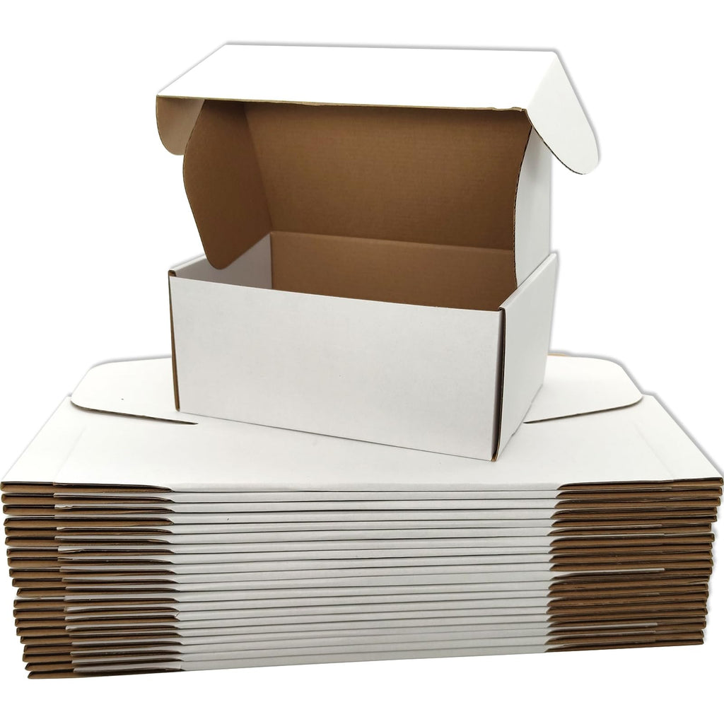 9x6x3 Shipping Boxes Set of 30, White Mailer Corrugated Cardboard Box