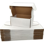 9x6x3 Shipping Boxes Set of 30, White Mailer Corrugated Cardboard Box