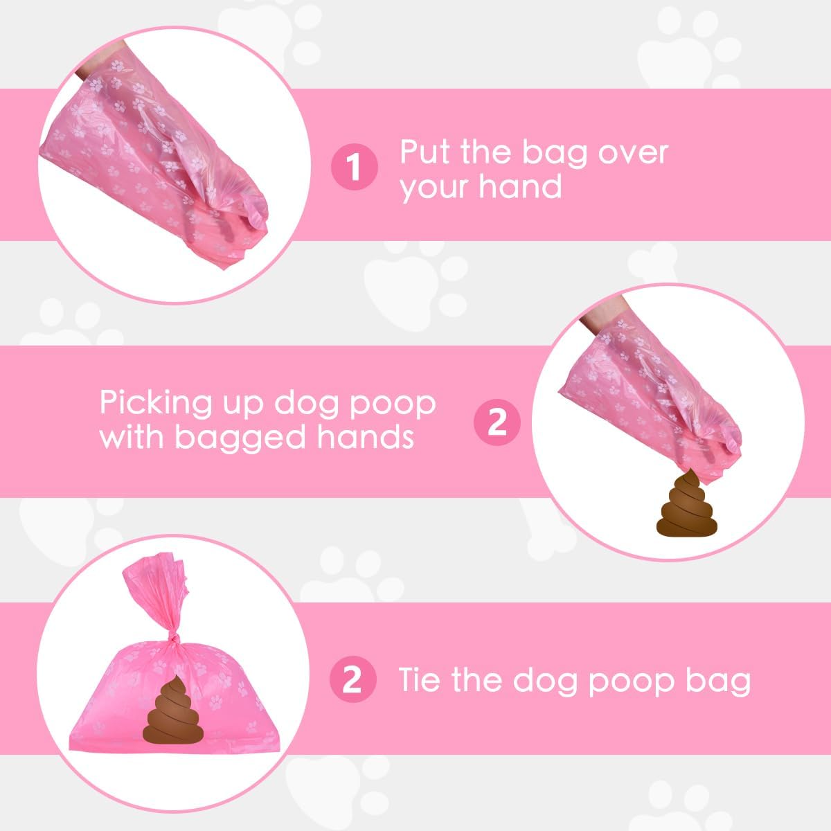 Poop Bags Rolls 256 Count - 9x13 Inches Pink Thickened Leakproof Lavender scent Poo Bags for Dogs, Eco-Friendly Pet