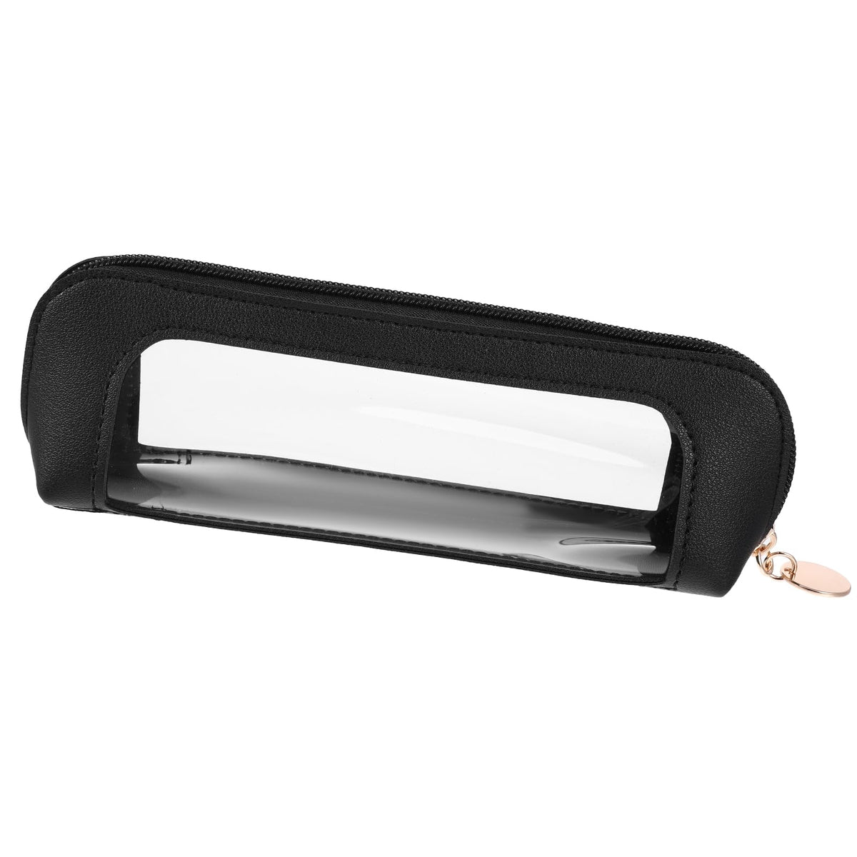 Clear Makeup Bag, PU Leather Mini Makeup Pouch Portable Makeup Brush Case