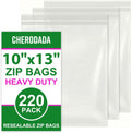 10x13 inch Clear Resealable Ziplock Large Plastic Bags 220 pcs