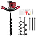 52cc Gas Post Hole Digger 1800W with 3 Bits & 3 Extensions | 52cc 2-Stroke, 1800W/8000RPM, 3 Bits (4/6/8"), 3