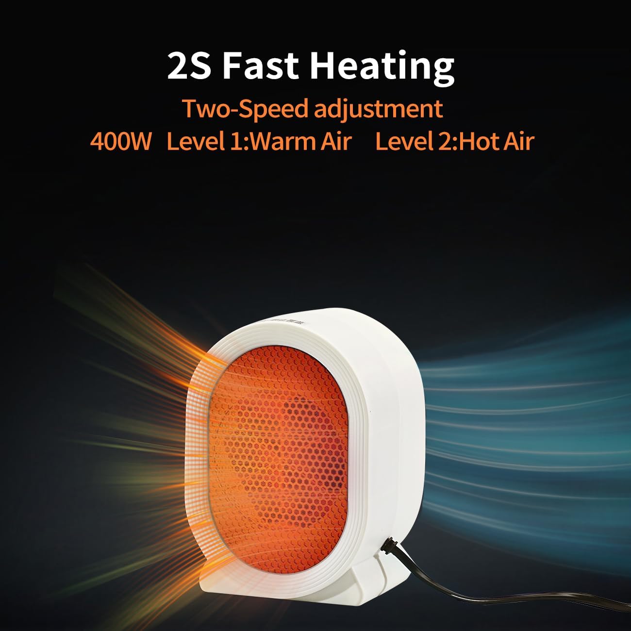 Portable Space Heater for Indoor Use, 400W Small Desk Heater for Office | mini heater,small space heater,portable