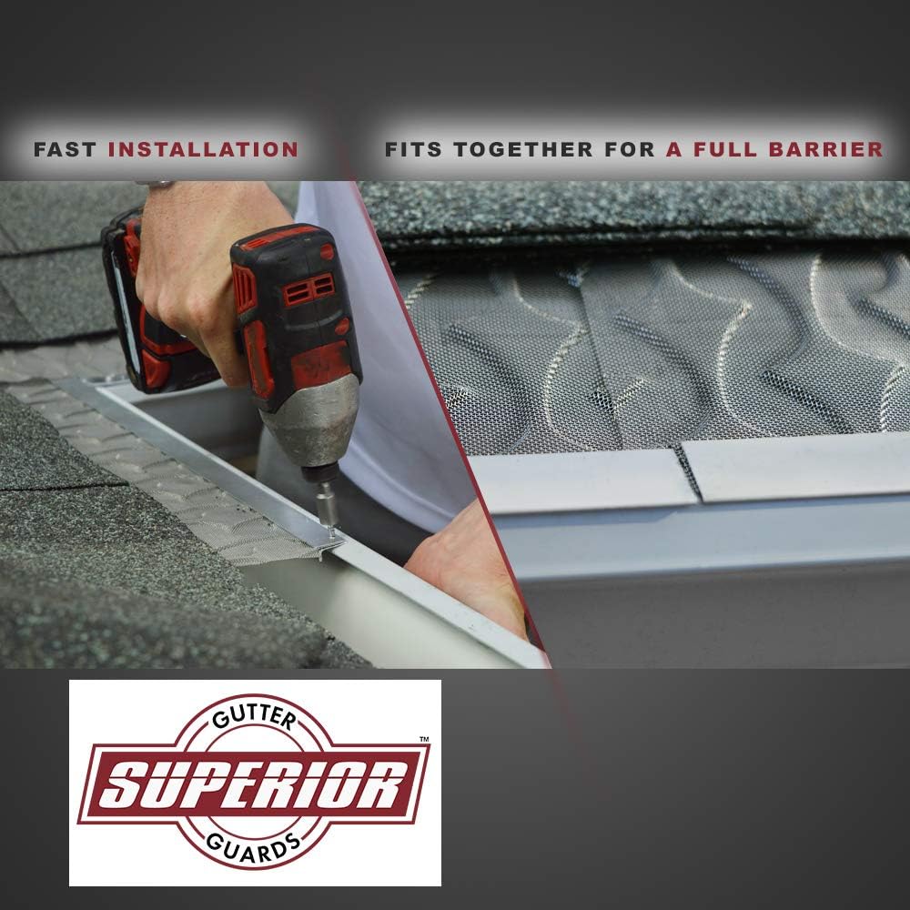NEW Raised Stainless-Steel Screen Technology Gutter Cover, DIY Constructed. Fits any Traditional 5-inch Gutter - 48FT