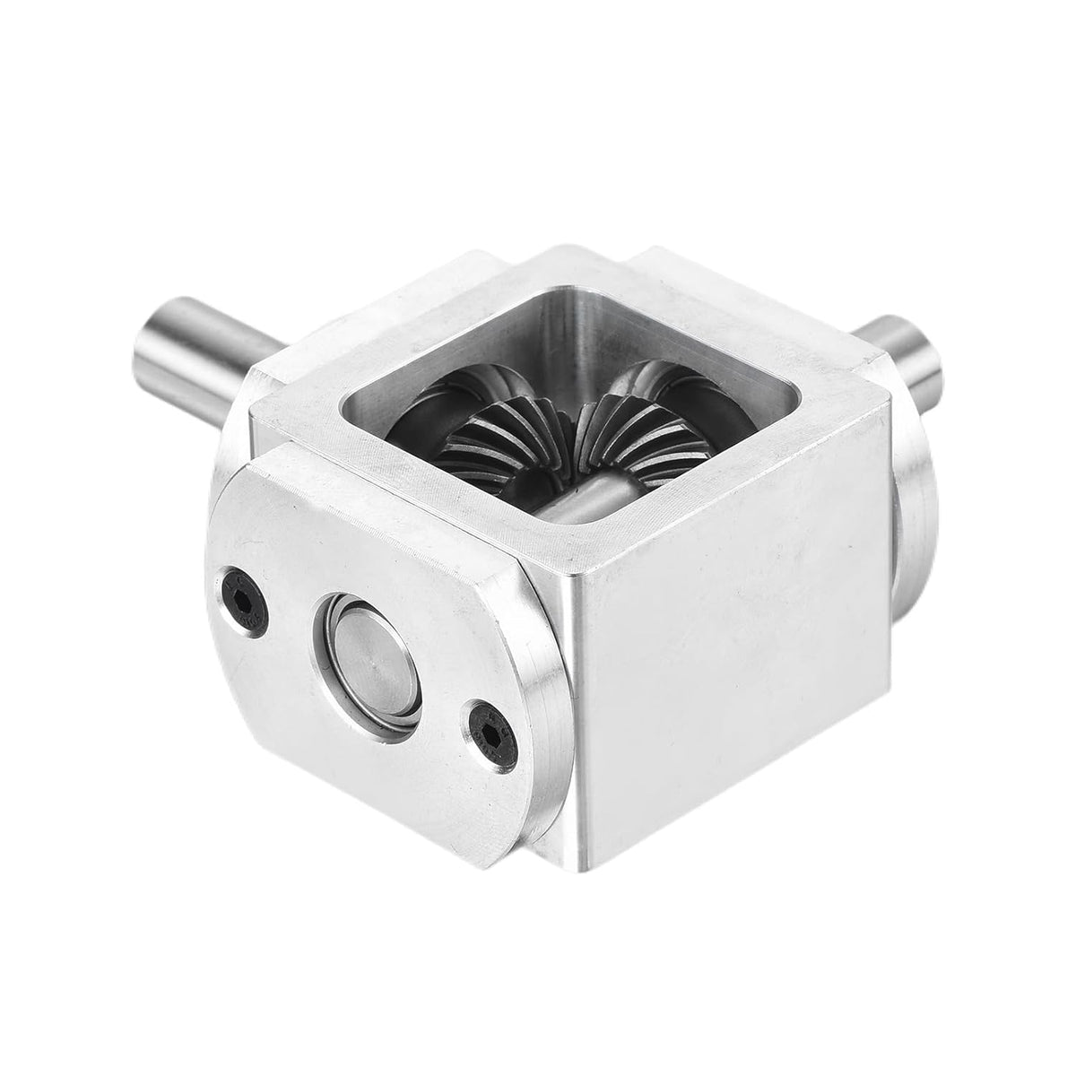 uxcell Gear Box 90 Degree Right Angle Bevel Gearbox 1:1 Single Output Shaft 1 Module 20 Teeth Bevel Gear Aluminum Frame Simple Mechanical DIY Module 10mm Shaft,68x71.5x30mm(LxWxH)