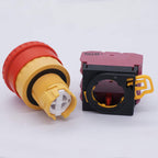 TWTADE / 22mm 2 NC Red Mushroom Latching Emergency Stop Push Button Switch 10A 600V YW1B-V4E02R