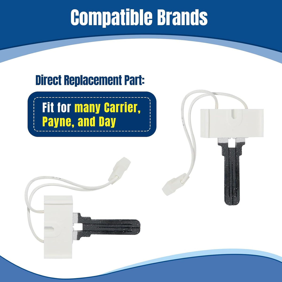 2-Pack LH33ZS004 Furnace Hot Surface Ignitor, Direct Replacement for Carrier Payne Part LH33ZS004