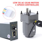 110V 15W Ac Gear Motor Electric Single-Phase Motor Gear Motor 0-270RPM Electric Variable Speed Adjustable Controller Governor Geared Motor and Adjustable Speed Controller Combo(Reduction Ratio: 1:5)