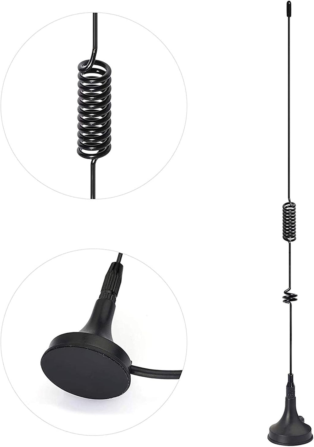 2-Pack 16.5 Inch Dual Band Ham Radio Antenna VHF UHF 136-174MHz 400-470MHz Magnetic Base SMA Female Antenna Handheld