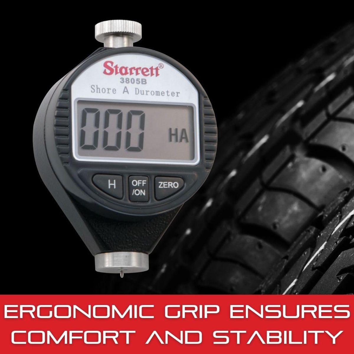 Starrett Digital Durometer, Shore A Scale - 0-100 HSA
