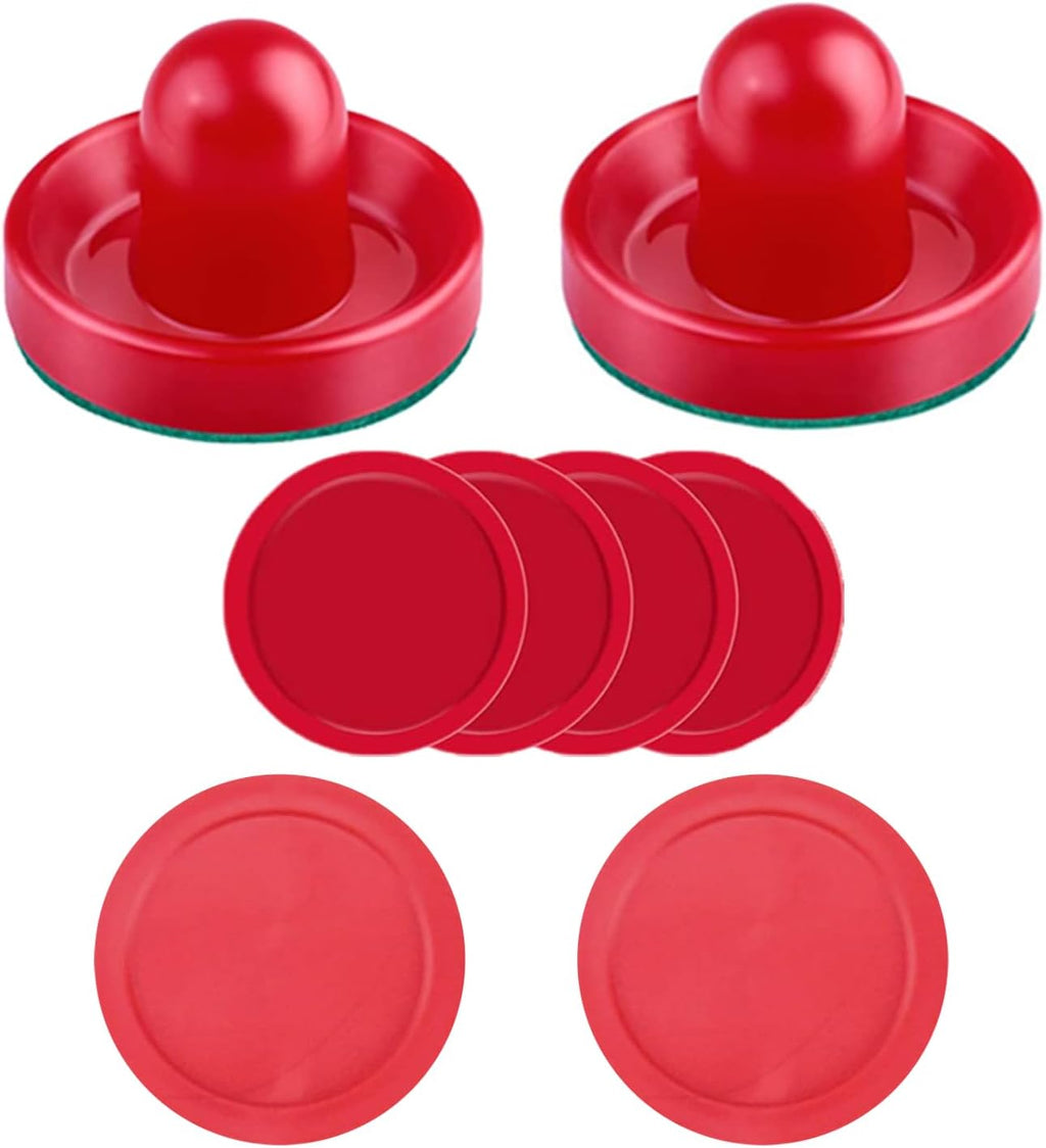 Air Hockey Accessories 2 Pack Pushers and 4 Pack Pucks Set | Includes Air Hockey Paddles and Multiple Size Pucks