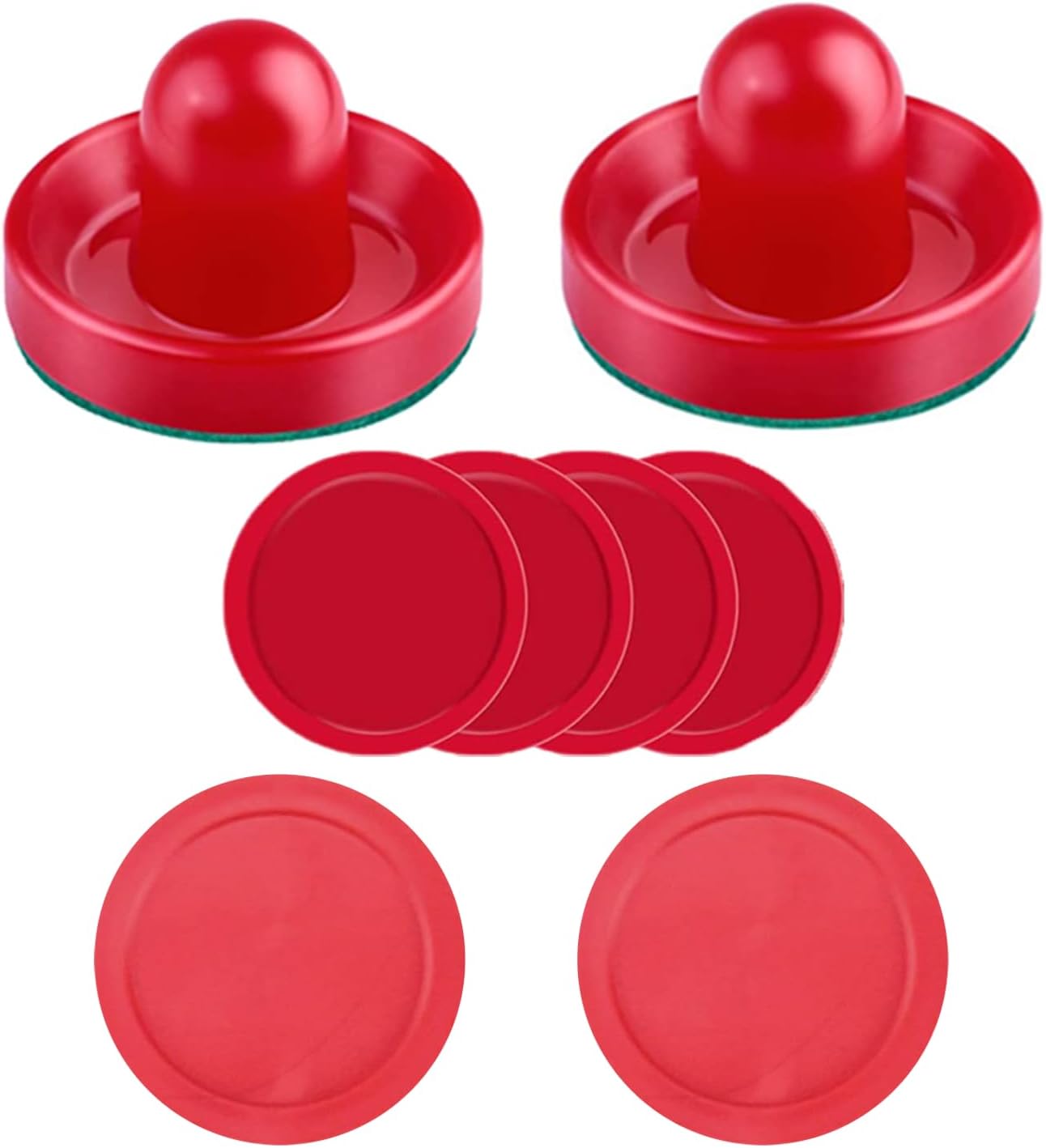 Air Hockey Accessories 2 Pack Pushers and 4 Pack Pucks Set | Includes Air Hockey Paddles and Multiple Size Pucks