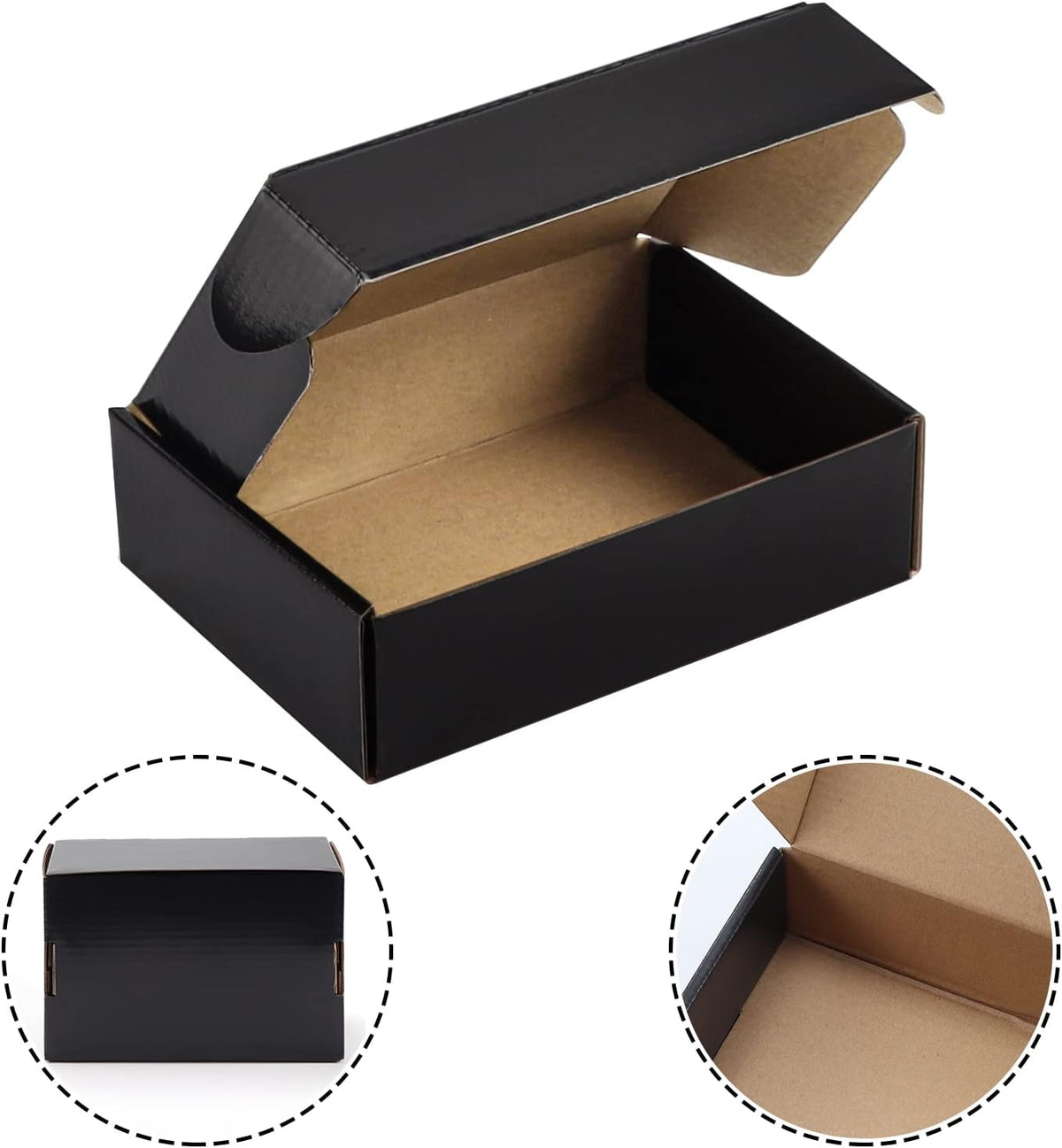 40 Pack Black 7x5x2 Shipping Boxes