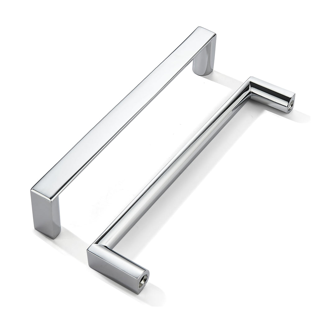 5 Pack 5 Inch(128mm) Polished Chrome Square Cabinet Pulls Kitchen Cabinet Handles Cabinet Hardware Drawer Pulls for