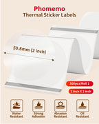 2” Circle Thermal Label, Self-Adhesive Round Sticker Labels, Circular Direct Thermal Printer Labels Compatible with