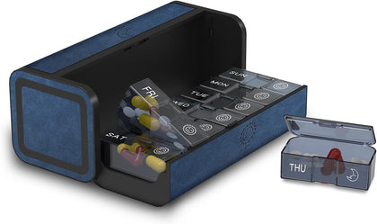 Pill Organizer 2 Times a Day, Am Pm Twice Daily Pill Case, Detachable Large Travel Pill Box 7 Day, Weekly Pill