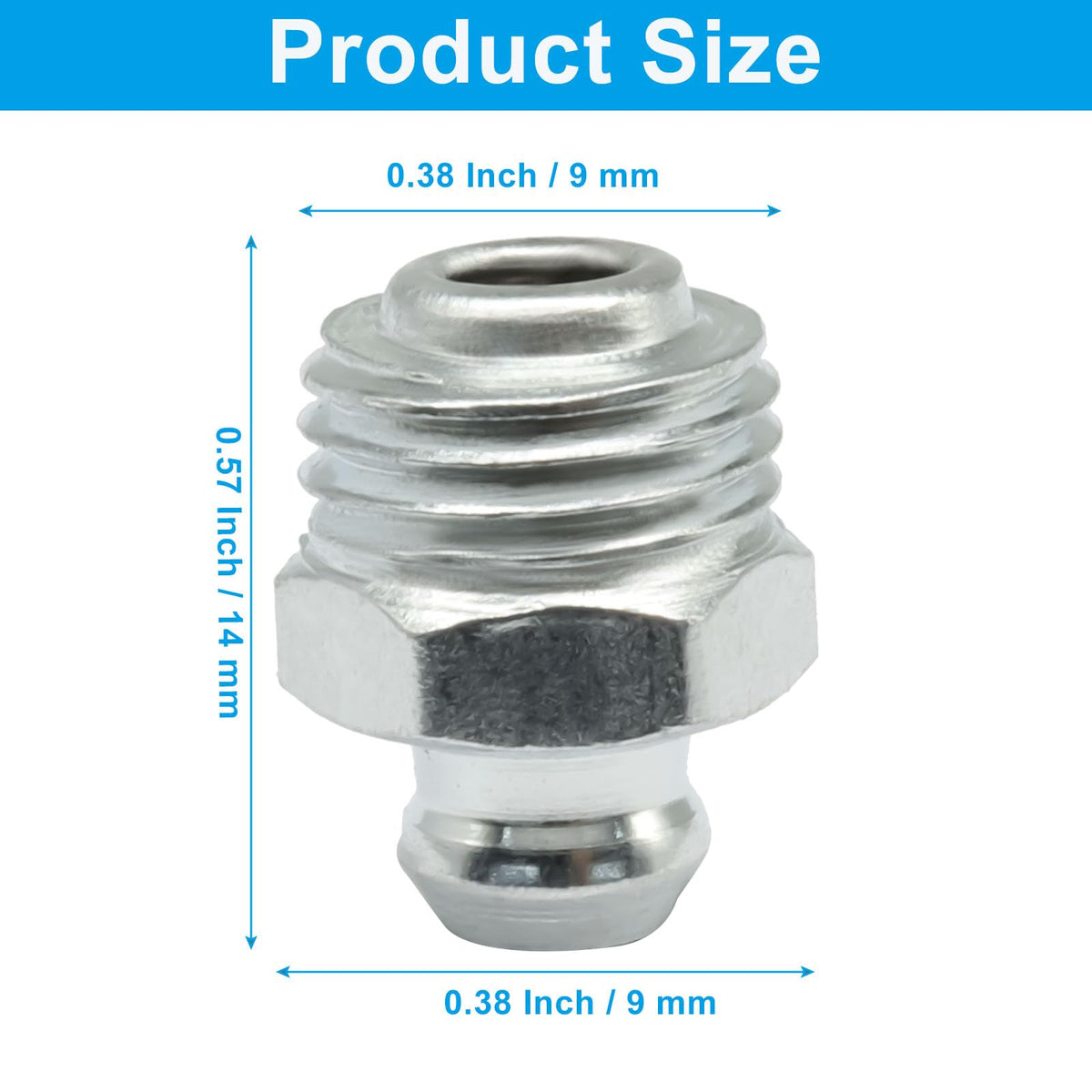 Cionyce 20 Pcs M10 Hydraulic Grease Fitting Kit, 10mm x 1mm