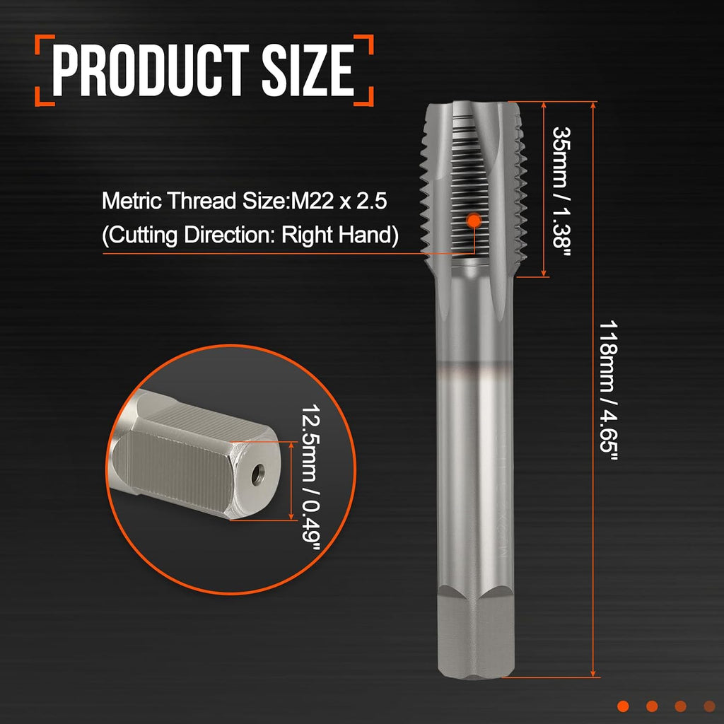 M22 x 2.5 Spiral Point Tap M35 High Speed Steel TICN Finish